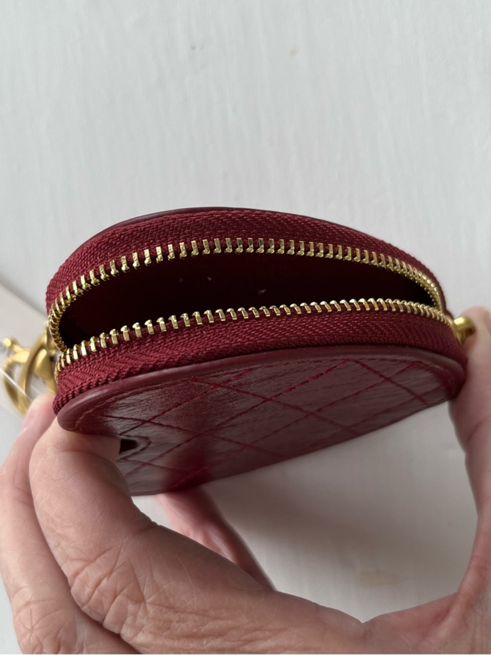 Anthropologie Red Heart Shaped Key Chain/Tiny Purse - Picture 6 of 6